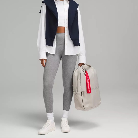 Lululemon Wunder Under Light Grey High Waisted Legging Cotton Pant - Picture 1 of 7